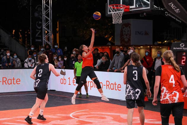 3×3 German Championship 2021, 31 07 2021 The Gruenberg Eaglettes have become German champions in the 3x3 Basketball 3×3 German Championship 2021 31 07 2021 in Düsseldorf, Germany. Copyright: xBEAUTIFULxSPORTS KennyxBeelex