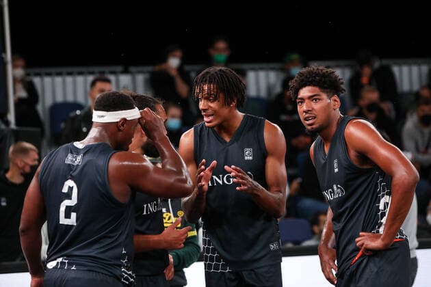 3×3 German Championship 2021, 31 07 2021 Aachen Der Stamm has become German Champion in 3x3 with Yassin Mahfouz Aachen Der Stamm , Kostja Mushidi Aachen Der Stamm , Demetrius Ward Aachen Der Stamm , Kevin Jan Yebo Aachen Der Stamm 3×3 German Championship 2021 31 07 2021 in Duesseldorf Copyright: xBEAUTIFULxSPORTS KennyxBeelex