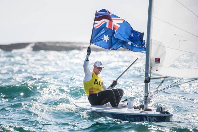 Bilder des Jahres 2021, Sport 08. August Sport Themen der Woche KW30 Sport Bilder des Tages 210801 Matt Wearn of Australia celebrate his first place after competing in men s laser medal race during day 9 of the Tokyo 2020 Olympic Games, Olympische Spiele, Olympia, OS on August 1, 2021 in Tokyo. Photo: Daniel Stiller BILDBYRAN kod DS DS0183 segling sailing olympic games olympics os ol olympiska spel olympiske leker tokyo2020 tokyo 2020 tokyo-os tokyo-ol bbeng jubel *** 210801 Matt Wearn of Australia celebrate his first place after competing in men s laser medal race during day 9 of the Tokyo 2020 Olympic Games on August 1, 2021 in Tokyo Photo Daniel Stiller PICTURE CODE DS DS0183 sailing sailing olympic games olympics os ol olympiska spel olympiske toys tokyo2020 tokyo 2020 tokyo os tokyo ol bbeng cheers,  Copyright: DANIELxSTILLER BB210801DS034