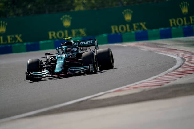 August 1, 2021, Mogyorod, Hungary: SEBASTIAN VETTEL of Germany and Aston Martin F1 Team drives during the 2021 FIA Formula 1 Hungarian Grand Prix at the Hungaroring in Mogyorod near Budapest, Hungary. Mogyorod Hungary - ZUMAg147 20210801_zap_g147_014 Copyright: xJamesxGasperottix