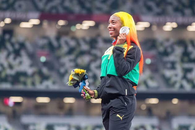 OLYMPIC GAMES, 01 08 2021 Shelly Ann Fraser Pryce JAM wins Silver in the womenÕs 100 m at the Olympic Games in Tokyo, on Sunday, August 01, 2021. Copyright: xBEAUTIFULxSPORTS OlafxRellischx