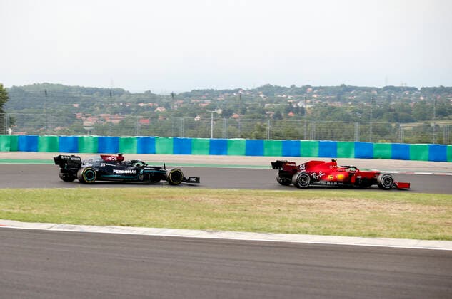 44 Lewis Hamilton GBR, Mercedes AMG Petronas F1 Team , 55 Carlos Sainz ESP, Scuderia Ferrari Mission Winnow , F1 Grand Prix of Hungary at Hungaroring on August 1, 2021 in Budapest, Hungary Photo by HOCH ZWEI Budapest Hungary