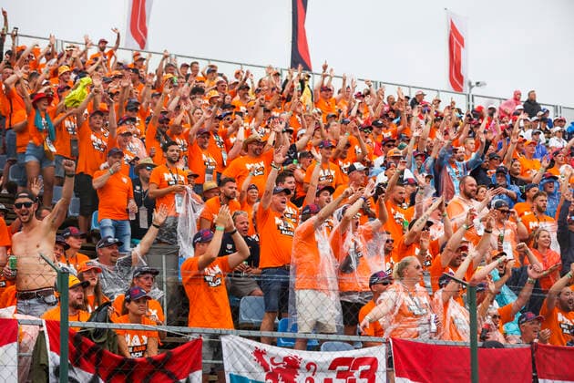 Fans of 33 Max Verstappen NED, Red Bull Racing , F1 Grand Prix of Hungary at Hungaroring on August 1, 2021 in Budapest, Hungary Photo by HOCH ZWEI Budapest Hungary