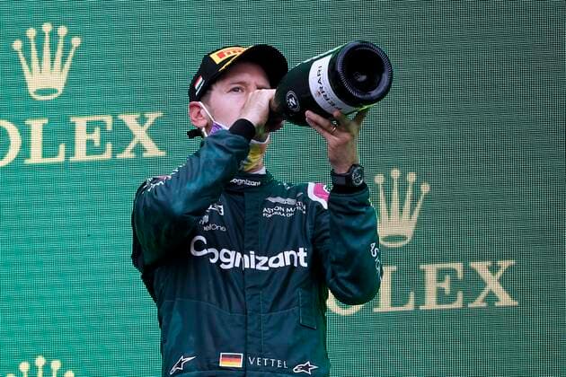 VETTEL Sebastian F1 Team Aston Martin 2 place at the award ceremony F1 season 2021 GP of Hungary on 01 August 2021 in Budapest