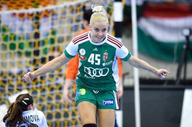 Mandatory Credit: Photo by Lukasz Laskowski Press Focus Shutterstock (9276541v) Noemi Hafra of Hungary celebrates scoring a goal Czech Republic v Hungary, IHF Women s Handball World Championship, WM, Weltmeisterschaft Bietigheim-Bissingen, Germany - 08 Dec 2017 Czech Republic v Hungary, IHF Women s Handball World Championship, Bietigheim-Bissingen, Germany - 08 Dec 2017  Copyright: xLukaszxLaskowski PressxFocus Shutterstockx 9276541v