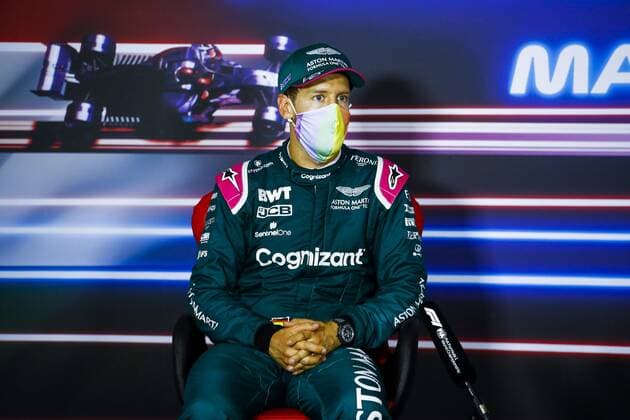 VETTEL Sebastian (ger), Aston Martin F1 AMR21, portrait, press conference, PK, Pressekonferenz during the Formula 1 Magyar Nagydij 2021, Hungarian Grand Prix, 11th round of the 2021 FIA Formula One World Championship, WM, Weltmeisterschaft from July 30 to August 1, 2021 on the Hungaroring, in Mogyorod, near Budapest, Hungary - FORMULE 1 : Grand Prix de Hongrie - Course - 01 08 2021 DPPI PANORAMIC _B3_6367