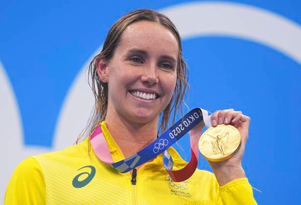 PARIS 2024, OLYMPIC LEGENDS: Emma McKeon (210801) -- TOKYO, Aug. 1, 2021 -- Emma Mckeon of Australia poses during the awarding ceremony after the women s 50m freestyle final of swimming at the Tokyo 2020 Olympic Games, Olympische Spiele, Olympia, OS in Tokyo, Japan, Aug. 1, 2021. ) (TOKYO2020)JAPAN-TOKYO-OLY-SWIMMING-WOMEN S 50M FREESTYLE-FINAL XuxChang 