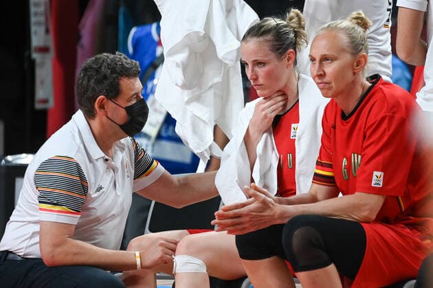 Belgian Cats Kim Mestdagh pictured during a basketball game between Belgium s Belgian Cats and China, in the women s preliminary round group C, fourth and last game, on the day 11 of the Tokyo 2020 Olympic Games, Olympische Spiele, Olympia, OS in Tokyo, Japan on Monday 02 August 2021. The postponed 2020 Summer Olympics are taking place from 23 July to 8 August 2021. DIRKxWAEM  x3053478x