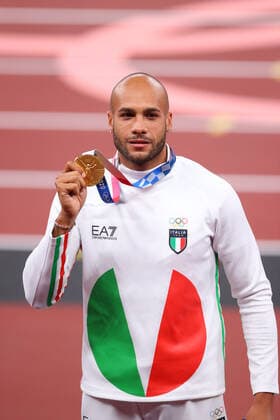 JACOBS Lamont Marcell Gold medal (ITA), AUGUST 2, 2021 - Athletics : Men s 100m medal ceremony during the Tokyo 2020 Olympic Games, Olympische Spiele, Olympia, OS at the National Stadium in Tokyo, Japan. Noxthirdxpartyxsales  (166202252)