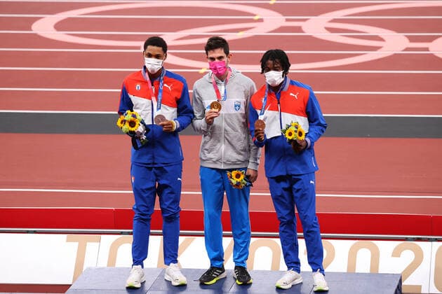 Tokyo 2020 in 2021, athletics, long jump men, award ceremony