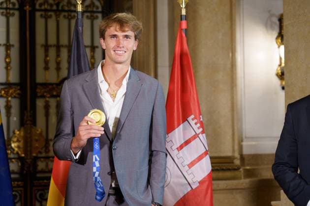 First Mayor Dr Peter Tschentscher receives Tennis Olympic Champion Alexander Zverev at Hamburg City Hall First Mayor Dr Peter Tschentscher receives Tennis Olympic Champion Alexander Zverev at Hamburg City Hall , Hamburg Hamburg Germany City Hall