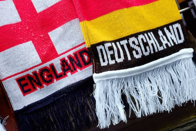 Mandatory Credit: Photo by Ben Queenborough BPI Shutterstock (4267283a) England and Germany scarves for sale outside Wembley Stadium Football - International Friendly, Länderspiel, Nationalmannschaft 2014 England Women v Germany Women Wembley Stadium, Wembley, London, United Kingdom - 23 Nov 2014 EDITORIAL USE ONLY Football - International Friendly 2014 England Women v Germany Women Wembley Stadium, Wembley, London, United Kingdom - 23 Nov 2014 EDITORIAL USE ONLY  Copyright: xBenxQueenborough BPI Shutterstockx 4267283a