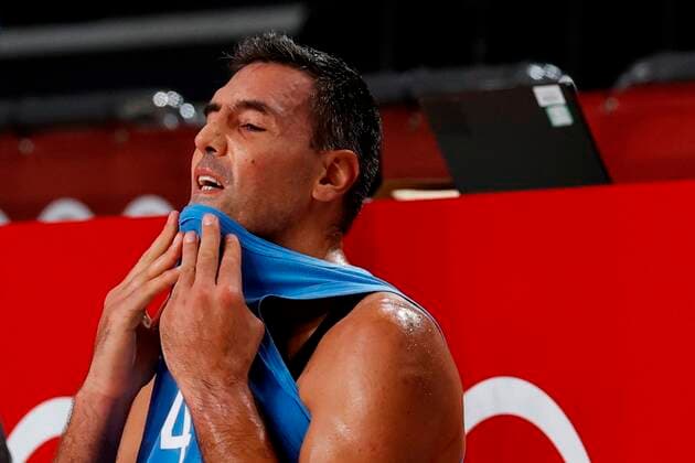 Argentinian pivot Luis Scola regrets the defeat of the team and their last game after the Basketball quartefinal game between Argentina and Australia during the Tokyo 2020 Olympics Games played at Super Arena stadium of Saitama, Japan on 03 August 2021. Australia vs Argentina !ACHTUNG: NUR REDAKTIONELLE NUTZUNG!  Copyright: xEnricxFontcubertax EVE7330 20210803-00bee66f4b6ad6b4843e924b0d0b3a2006a3f0e4