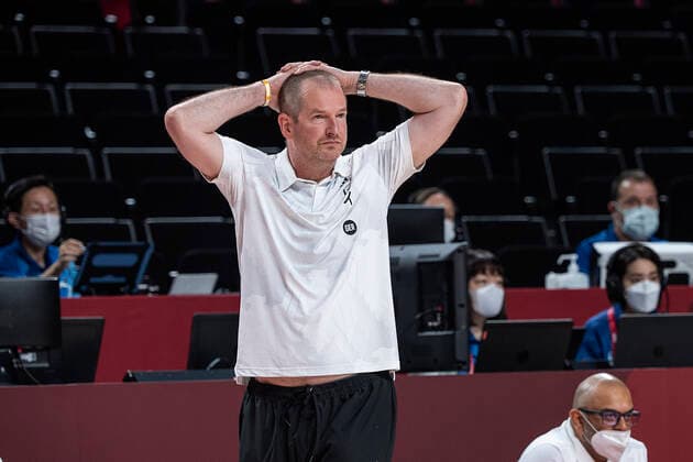 Coach Henrik ROEDL GER is down Basketball Solwenien SLO Germany GER 94 70, on 03 08 2021 Summer Olympics 2020, from 23 07 08 2021 in Tokyo Japan