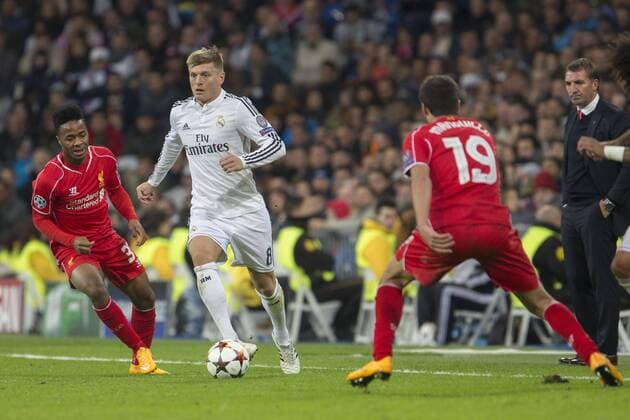 Mandatory Credit: Photo by Sergio Lopez BPI Shutterstock (4231722dk) Toni Kroos of Real Madrid UEFA Champions League 2014 15 Group Stage Group B Real Madrid v Liverpool Santiago Bernabéu Stadium, Madrid, Spain - 4 Nov 2014 EDITORIAL USE ONLY UEFA Champions League 2014 15 Group Stage Group B Real Madrid v Liverpool Santiago Bernabéu Stadium, Madrid, Spain - 4 Nov 2014 EDITORIAL USE ONLY  Copyright: xSergioxLopez BPI Shutterstockx 4231722dk