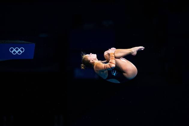 210804 Anne Vilde Tuxen of Norway competes in women s 10 meter platform diving during day 12 of the Tokyo 2020 Olympic Games on August 4, 2021 in Tokyo Photo Vegard Wivestad Grott BILDBYRAN kod VG VG0150 bbeng simhopp diving stup olympic games olympics os ol olympiska spel olympiske leker tokyo2020 tokyo 2020 tokyo os tokyo ol dam norge norway,  Copyright: VEGARDxWIVESTADxGRoTT BB210804VG058