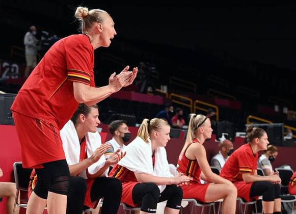 Belgian An Wauters reacts during a basketball game between Belgium s Belgian Cats and Japan, in the women s quarter finals, on day 13 of the Tokyo 2020 Olympic Games, Olympische Spiele, Olympia, OS in Tokyo, Japan on Wednesday 04 August 2021. The postponed 2020 Summer Olympics are taking place from 23 July to 8 August 2021. ROBxWALBERS  x3055196x