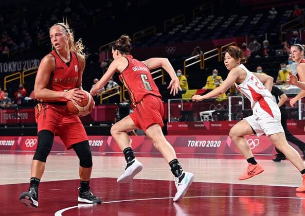 Belgian Julie Allemand pictured in action during a basketball game between Belgium s Belgian Cats and Japan, in the women s quarter finals, on day 13 of the Tokyo 2020 Olympic Games, Olympische Spiele, Olympia, OS in Tokyo, Japan on Wednesday 04 August 2021. The postponed 2020 Summer Olympics are taking place from 23 July to 8 August 2021. ROBxWALBERS  x3055232x