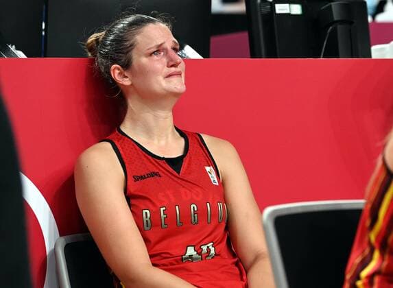 Belgian Jana Raman looks dejected after a basketball game between Belgium s Belgian Cats and Japan, in the women s quarter finals, on day 13 of the Tokyo 2020 Olympic Games, Olympische Spiele, Olympia, OS in Tokyo, Japan on Wednesday 04 August 2021. The postponed 2020 Summer Olympics are taking place from 23 July to 8 August 2021. ROBxWALBERS  x3055356x