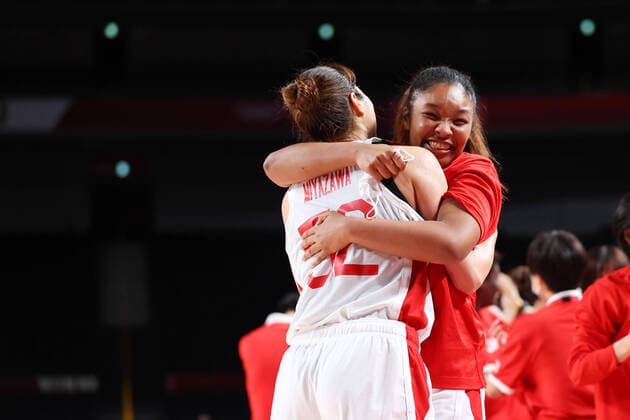 (L to R) Yuki Miyazawa, Monica Okoye (JPN), AUGUST 4, 2021 - Basketball : Women s Quarter-Final match between Japan 86-85 Belgium during the Tokyo 2020 Olympic Games, Olympische Spiele, Olympia, OS at the Saitama Super Arena in Saitama, Japan. Noxthirdxpartyxsales  (166406057)