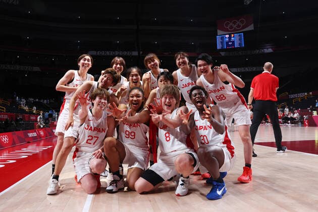 Japan women s team group, Mannschaftsbild, Totale (JPN), AUGUST 4, 2021 - Basketball : Women s Quarter-Final match between Japan 86-85 Belgium during the Tokyo 2020 Olympic Games, Olympische Spiele, Olympia, OS at the Saitama Super Arena in Saitama, Japan. Noxthirdxpartyxsales  (166406063)