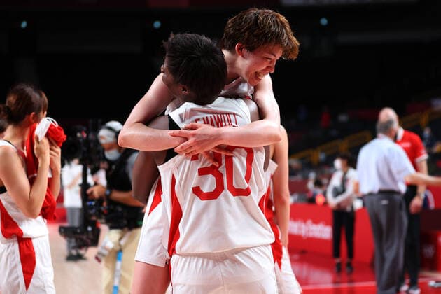 (L to R) Evelyn Mawuli, Saki Hayashi (JPN), AUGUST 4, 2021 - Basketball : Women s Quarter-Final match between Japan 86-85 Belgium during the Tokyo 2020 Olympic Games, Olympische Spiele, Olympia, OS at the Saitama Super Arena in Saitama, Japan. Noxthirdxpartyxsales  (166406066)