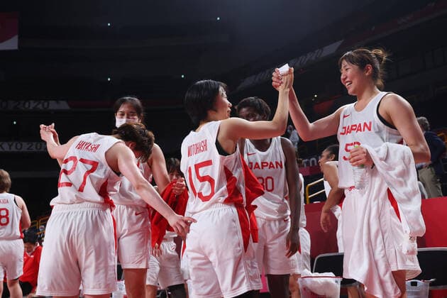 Japan women s team group, Mannschaftsbild, Totale (JPN), AUGUST 4, 2021 - Basketball : Women s Quarter-Final match between Japan 86-85 Belgium during the Tokyo 2020 Olympic Games, Olympische Spiele, Olympia, OS at the Saitama Super Arena in Saitama, Japan. Noxthirdxpartyxsales  (166406067)
