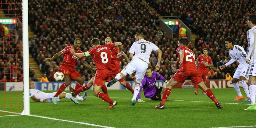 Mandatory Credit: Photo by Ian Hodgson ANL Shutterstock (5340372a) Real Madrid s Karim Benzema Goal 0-3. Liverpool V Real Madrid Champions League. October 22nd 2014 Picture By Ian Hodgson daily Mail Real Madrid s Karim Benzema Goal 0-3. Liverpool V Real Madrid Champions League. October 22nd 2014 Picture By Ian Hodgson daily Mail EDITORIAL USE ONLY No use with unauthorised audio, video, data, fixture lists (outside the EU), club league logos or live services. Online in-match use limited to 45 images (+15 in extra time). No use to emulate moving images. No use in betting, games or single club league player publications services. Real Madrid s Karim Benzema Goal 0-3. Liverpool V Real Madrid Champions League. October 22nd 2014 Picture By Ian Hodgson daily Mail EDITORIAL USE ONLY No use with unauthorised audio, video, data, fixture lists (outside the EU), club league logos or live services. Online in-match use limited to 45 images (+15 in extra time). No use to emulate moving images. No use in betting, games or Copyright: xIanxHodgson ANL Shutterstockx 5340372a