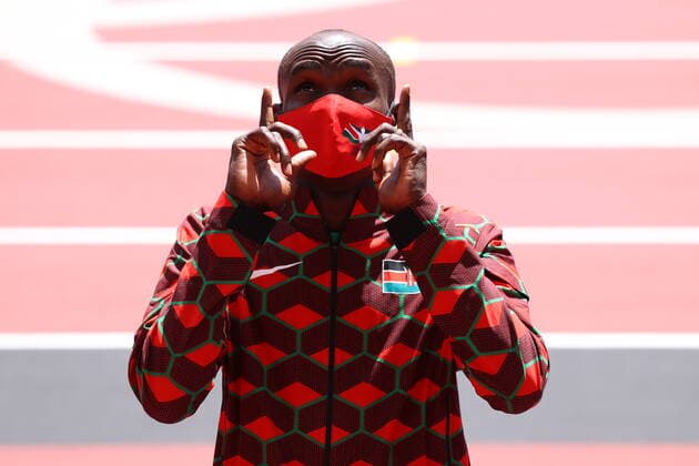 Ferguson Cheruiyot Rotich (KEN), AUGUST 5, 2021 - Athletics : Silver medalist Ferguson Cheruiyot Rotich of Kenya poses during the Men s 800m Medal Ceremony during the Tokyo 2020 Olympic Games, Olympische Spiele, Olympia, OS at the National Stadium in Tokyo, Japan. Noxthirdxpartyxsales  (166463847)