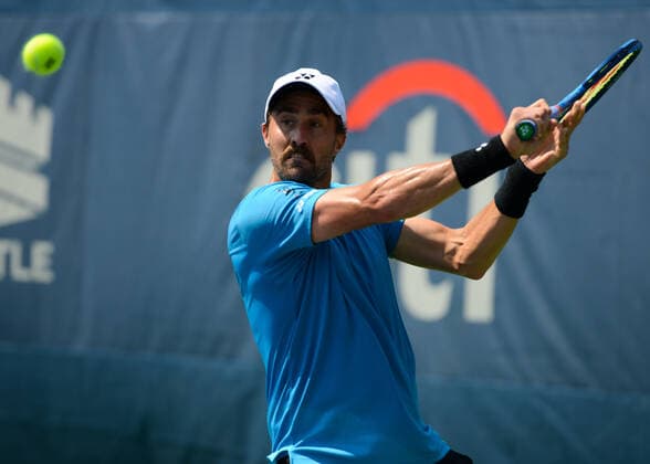 August 4, 2021, Washington, D.C, U.S: STEVE JOHNSON of the United States in his second round match in the Citi Open tennis tournament in Washington D.C. Washington U.S. - ZUMAl132 20210804_zap_l132_022 Copyright: xChristopherxLevyx