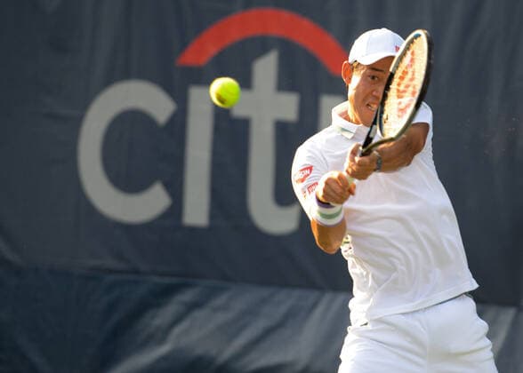 August 4, 2021, Washington, D.C, U.S: KEI NISHIKORI of Japan in his second round match in the Citi Open tennis tournament in Washington D.C. Washington U.S. - ZUMAl132 20210804_zap_l132_031 Copyright: xChristopherxLevyx