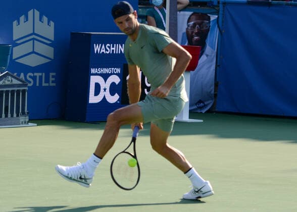 August 4, 2021, Washington, D.C, U.S: GRIGOR DMITROV in his second round match in the Citi Open tennis tournament in Washington D.C. Washington U.S. - ZUMAl132 20210804_zap_l132_042 Copyright: xChristopherxLevyx