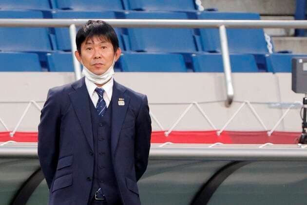 Japan s head coach Hajime Moriyasu reacts in their bronze medal soccer match between Mexico and Japan during the 2020 Olympic Games, Olympische Spiele, Olympia, OS at Saitama stadium 2002 in Saitama, Japan, 06 August 2021. 2020 Olympic Games - Soccer: Mexico vs. Japan !ACHTUNG: NUR REDAKTIONELLE NUTZUNG!  Copyright: xKaixFoersterlingx EVE8811 20210806-e42bb7ee559c09e37d8ceccfbf0313dc78000dce