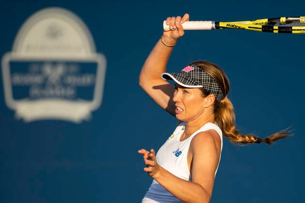 August 05, 2021: Danielle Collins (USA) defeated Sloane Stephens (USA) 36 64 63 in the second round of the Mubadala Silicon Valley Classic at San Jose State University in San Jose, California. TennisClix CSM San Jose USA - ZUMAc04_ 20210805_zaf_c04_493 Copyright: xMalxTaamx