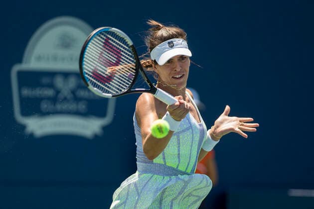 August 05, 2021: Ajla Tomljanovic (AUS) was defeated by Yulia Putintseva (KAZ) 36 75 63 in the second round of the Mubadala Silicon Valley Classic at San Jose State University in San Jose, California. TennisClix CSM San Jose USA - ZUMAc04_ 20210805_zaf_c04_503 Copyright: xMalxTaamx