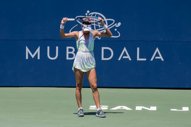 August 05, 2021: Ajla Tomljanovic (AUS) was defeated by Yulia Putintseva (KAZ) 36 75 63 in the second round of the Mubadala Silicon Valley Classic at San Jose State University in San Jose, California. TennisClix CSM San Jose USA - ZUMAc04_ 20210805_zaf_c04_505 Copyright: xMalxTaamx