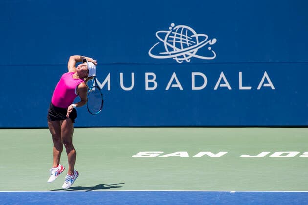 August 05, 2021: Yulia Putintseva (KAZ) defeated Ajla Tomljanovic (AUS) 36 75 63 in the second round of the Mubadala Silicon Valley Classic at San Jose State University in San Jose, California. TennisClix CSM San Jose USA - ZUMAc04_ 20210805_zaf_c04_508 Copyright: xMalxTaamx
