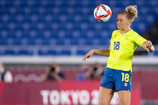 210806 Fridolina Rolfö of Sweden in the womens football final during day 14 of the Tokyo 2020 Olympic Games on August 6, 2021 in Tokyo Photo Carl Sandin BILDBYRAN kod CS DS0190 fotboll football soccer fotball olympic games olympics os ol olympiska spel olympiske leker tokyo2020 tokyo 2020 tokyo os tokyo ol bbeng sverige sweden canada kanada final,  Copyright: CARLxSANDIN BB210806CS013