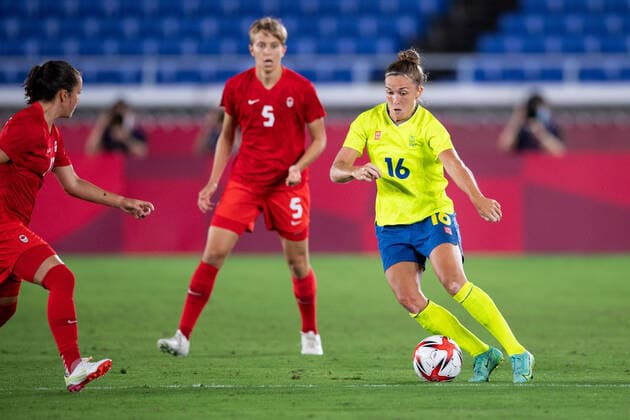 210806 Filippa Angeldahl of Sweden in the womens football final during day 14 of the Tokyo 2020 Olympic Games on August 6, 2021 in Tokyo Photo Carl Sandin BILDBYRAN kod CS DS0190 fotboll football soccer fotball olympic games olympics os ol olympiska spel olympiske leker tokyo2020 tokyo 2020 tokyo os tokyo ol bbeng sverige sweden canada kanada final,  Copyright: CARLxSANDIN BB210806CS016