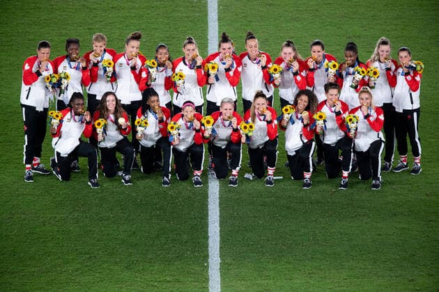 Tokyo 2020 in 2021, football, womens final, Canada takes gold