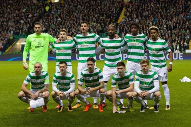 Mandatory Credit: Photo by Stuart Wallace Shutterstock (9184676ah) Celtic team photo before kick-off Celtic v Bayern Munich, UEFA Champions League, Group B, Celtic Park, Glasgow, UK - 31 October 2017 Celtic v Bayern Munich, UEFA Champions League, Group B, Celtic Park, Glasgow, UK - 31 October 2017  Copyright: xStuartxWallace Shutterstockx 9184676ah