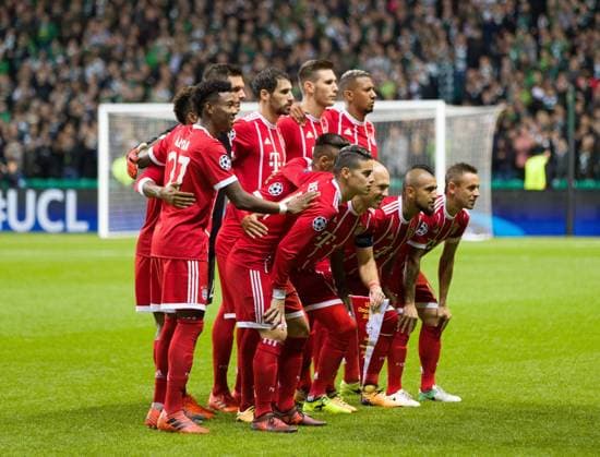 Mandatory Credit: Photo by Stuart Wallace Shutterstock (9184676ai) Bayern Munich team photo before kick-off Celtic v Bayern Munich, UEFA Champions League, Group B, Celtic Park, Glasgow, UK - 31 October 2017 Celtic v Bayern Munich, UEFA Champions League, Group B, Celtic Park, Glasgow, UK - 31 October 2017  Copyright: xStuartxWallace Shutterstockx 9184676ai