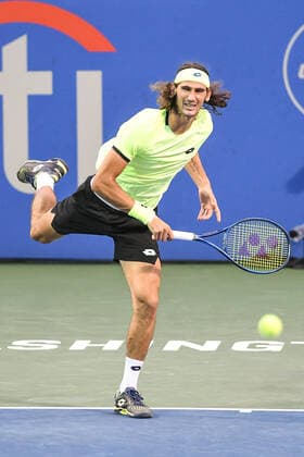 August 6, 2021, Washington, D.C, U.S: LLOYD HARRIS hits a serve during his match against Kei Nishikori at the Rock Creek Tennis Center. Washington U.S. - ZUMAg196 20210806_zap_g196_021 Copyright: xKylexGustafsonx