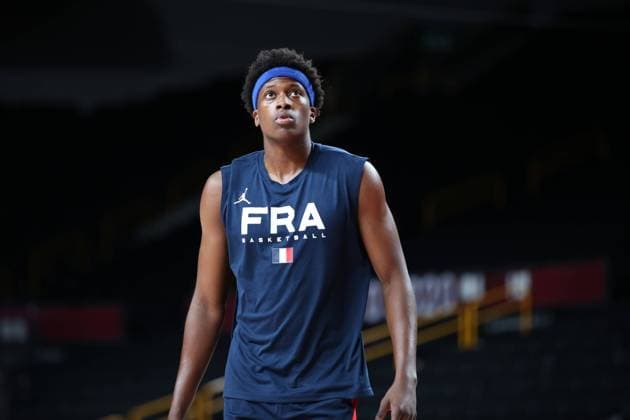 August 7, 2021, Saitama, Tokyo, Japan: Frank NTILIKINA of France during the Men s Gold Medal Game between France and the United States at the Saitama Super Arena on August 7th 2021 in Saitama, Japan Saitama Japan - ZUMAc179 20210807_zep_c179_006 Copyright: xMickaelxChavetx