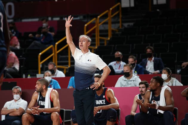 August 7, 2021, Saitama, Tokyo, Japan: Coach Vincent COLLET of France during the Men s Gold Medal Game between France and the United States at the Saitama Super Arena on August 7th 2021 in Saitama, Japan Saitama Japan - ZUMAc179 20210807_zep_c179_021 Copyright: xMickaelxChavetx