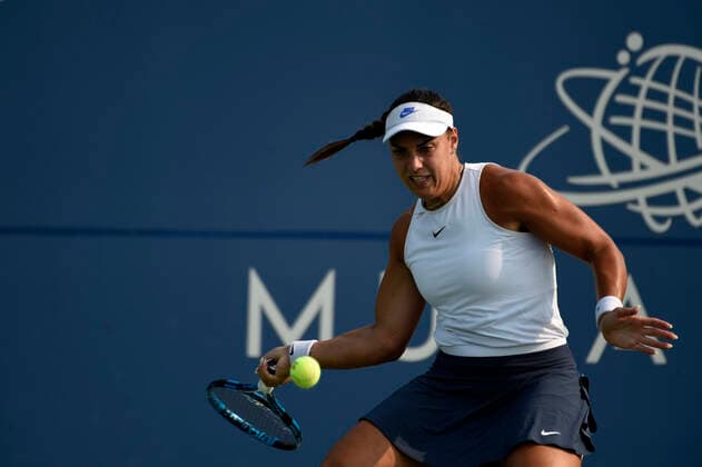 August 6, 2021, San Jose, California, USA: San Jose, California, U.S. - ANA KONJUH advanced to the semi-finals in the Mubadala Silicon Valley Classic tournament Friday. She beat Shuai Zhang in a close match. San Jose USA - ZUMAw332 20210806_zap_w332_012 Copyright: xNealxWatersx