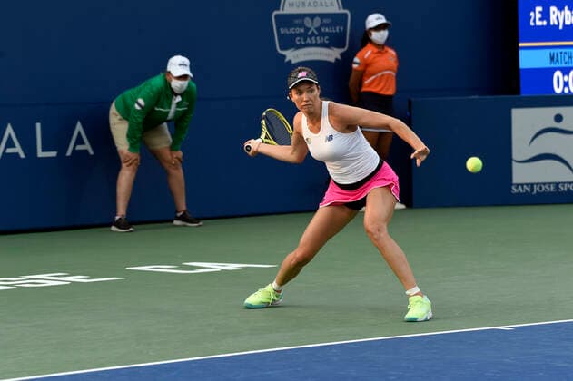 August 6, 2021, San Jose, California, USA: San Jose, California, U.S. - DANIELLE COLLINS lost her quarter-final match against Elena Rybakina Friday. Rybakina will advance to the semi-finals Saturday at the Mubadala Silicon Valley Classic tournament.San Jose, California, U.S. San Jose USA - ZUMAw332 20210806_zap_w332_041 Copyright: xNealxWatersx