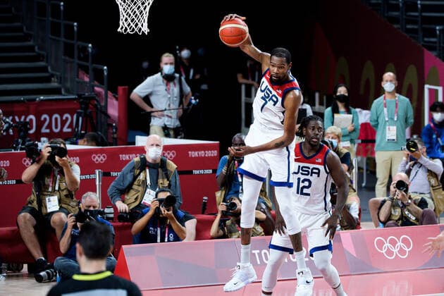210807 Kevin Wayne Durant of USA in the men s basketball final between France and USA match during day 15 of the Tokyo 2020 Olympic Games on August 7, 2021 in Tokyo Photo Johanna Lundberg BILDBYRAN kod JL JL0162 basketball basketball olympic games olympics os ol olympiska spel olympiske toys tokyo2020 tokyo 2020 tokyo os tokyo ol bbeng france usa france,  Copyright: JOHANNAxLUNDBERG BB210807JL024