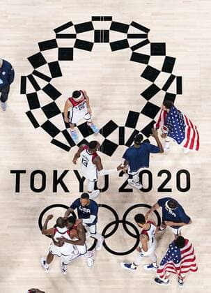 Tokyo Olympics: Basketball The U.S. men s basketball team celebrates after winning the Tokyo Olympic gold medal game against France on Aug. 7, 2021, at Saitama Super Arena near Tokyo.  A14AA0000756969P