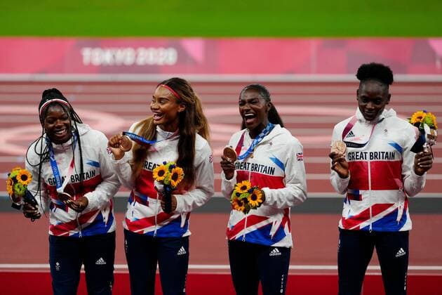 Mandatory Credit: Photo by Dave Shopland Shutterstock (12249251k) Asha Philip, Imani Lansiquot, Dina Asher-Smith and Daryll Neita (GBR) - Women s 4 x 100m Relay Final - Bronze Athletics, Olympic Stadium, Tokyo Olympic Games, Olympische Spiele, Olympia, OS 2020, Japan - 07 Aug 2021 Athletics, Olympic Stadium, Tokyo Olympic Games 2020, Japan - 07 Aug 2021  Copyright: xDavexShopland Shutterstockx 12249251k